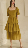 Oddi Tiered Dress Olive