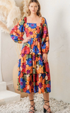 Oddi Tiered Floral Dress Multi