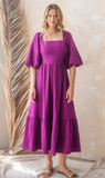 Oddi Solid Midi Dress Orchid