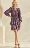 Oddi Floral Print Mini Dress Navy