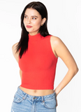 Cest Moi Bamboo Rib Mock Neck Goji