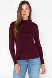 Cest Moi Long Sleeve Bamboo Mock Neck Bordeaux