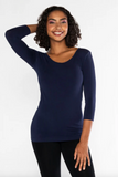 Cest Moi Bamboo 3/4 Sleeve Top Navy