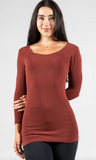 Cest Moi Bamboo 3/4 Sleeve Top Brandy