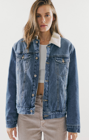 KanCan Denim Sherpa Jacket