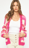 Entro Chunky Knit Cardigan Pink