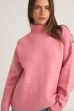 Lelis High Neck Sweater Pink