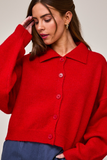 Lelis Collar Cardigan Red