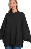 Zenana Oversized Pullover Black Wash