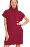 Zenana Sweater Dress Cabernet