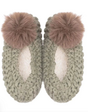 Lemon Popcorn Pom Ballerina Slipper Olive