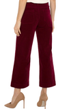 Liverpool Crop Cord Wide Leg Pant Ruby