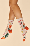 POWDER Watercolour Flower Socks Cream