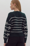 Entro Stripe With Bows Pullover Pine