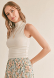 Sadie & Sage Marshmallow Mock Neck Tank Ivory