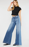 Kancan Clover High Rise Wide Leg Jean Medium Wash