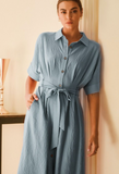 Oddi Shirt Dress In Dusty Blue