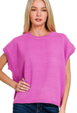 Zenana Sweater Vest Bright Mauve