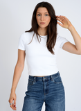 RD Style Roxi Rib Crew Tee White