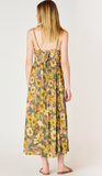 Dex Olive Floral Tie Back Midi Dress