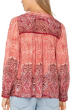 Liverpool V Neck Blouse Mauve Paisley