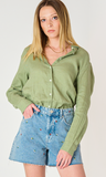 Dex Button Front Blouse Basil