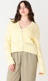 Black Tape Open Stitch Cardigan Lemon