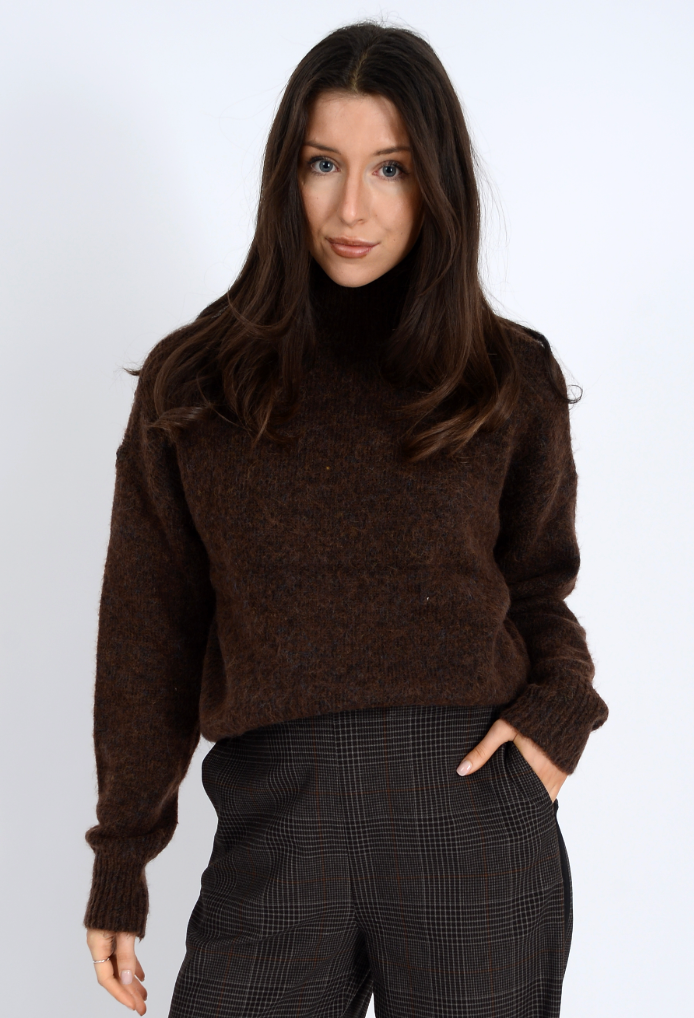 トップス POLYPLOID CARDIGAN C BROWN MELANGE Women's Brown Cardigan with Collar | H&M CA