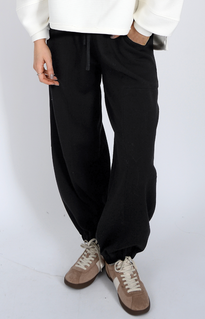 RD Style Jan Soft Knit Barrel Pant Black