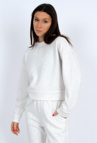 RD Style Lucie Soft Knit Pullover Ivory Melange