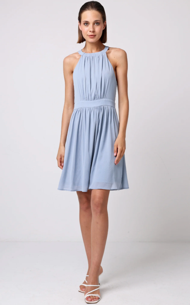 Angel Eye Loganberry Dress Dusty Blue