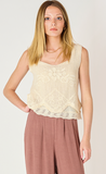 Dex Layered Lace Tank Ecru