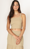 Dex Smocked Tank Desert Sand