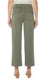 Liverpool Cropped Wide Cargo In Martini Olive