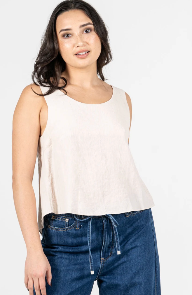 Cest Moi Tie Back Tank Natural