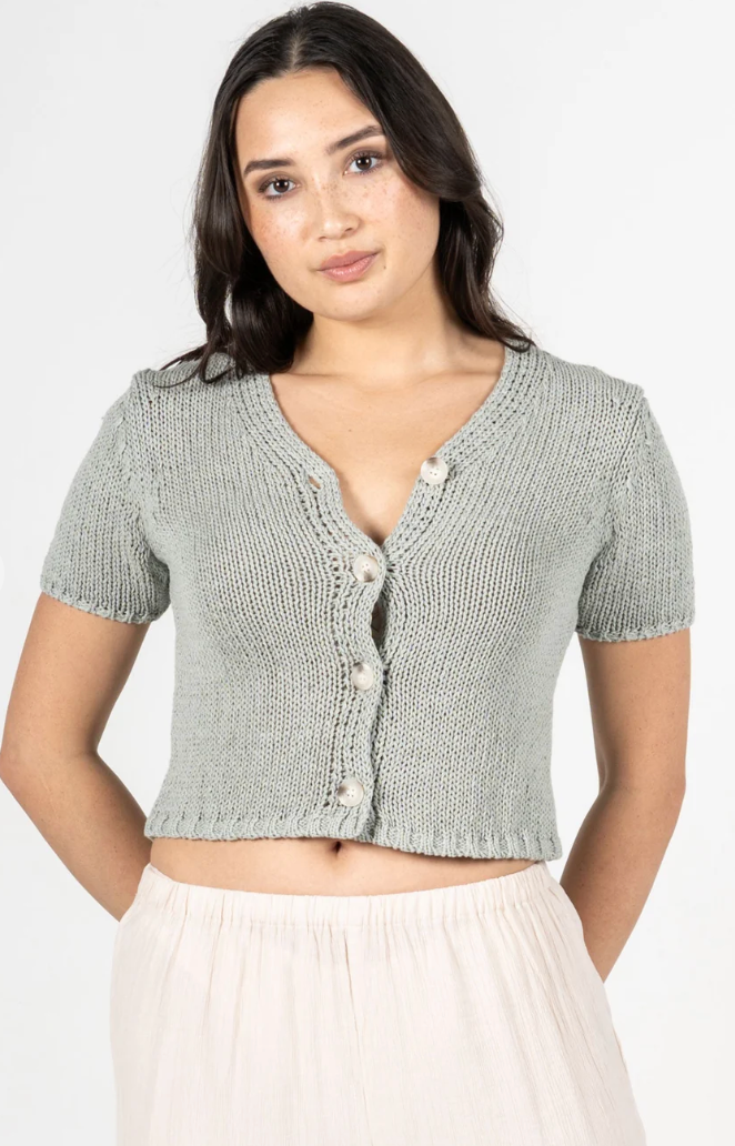 Cest Moi Cotton Cardigan In Sage