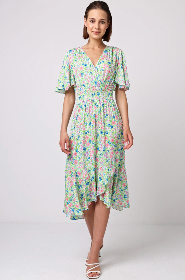 Angel Eye Damson Dress Green