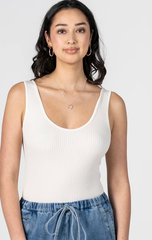Cest Moi Seamless Rib Tank Ivory