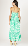 Dex Tiered Maxi Dress Green Tropical