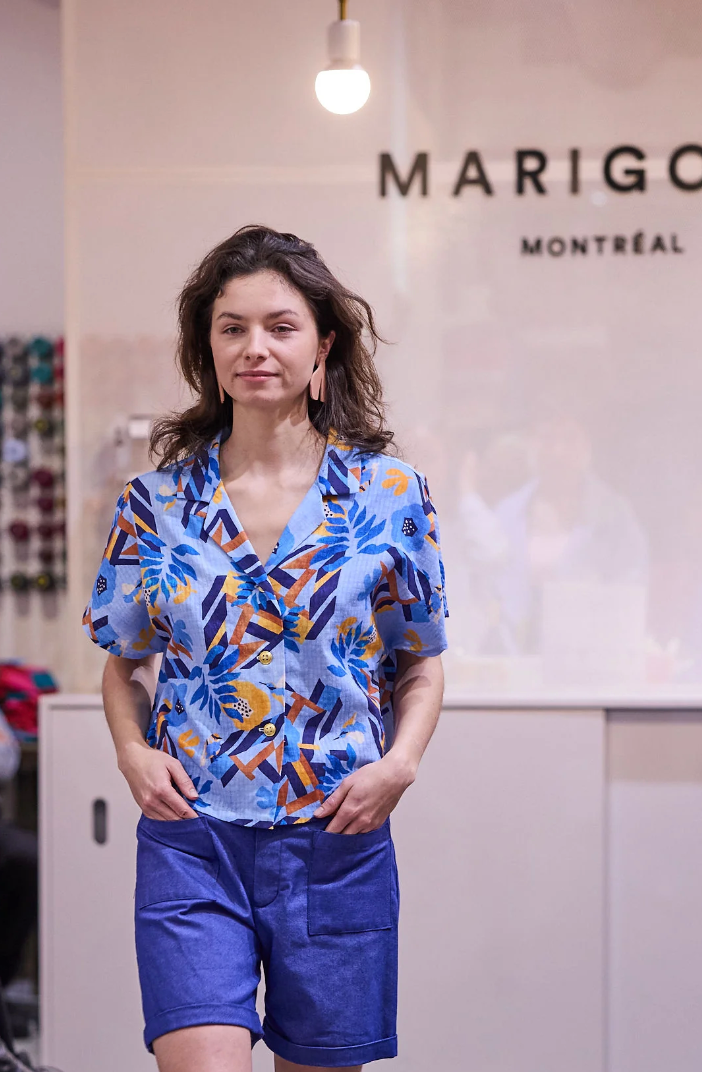 Marigold Lily Jane Shirt Blue Bird Print