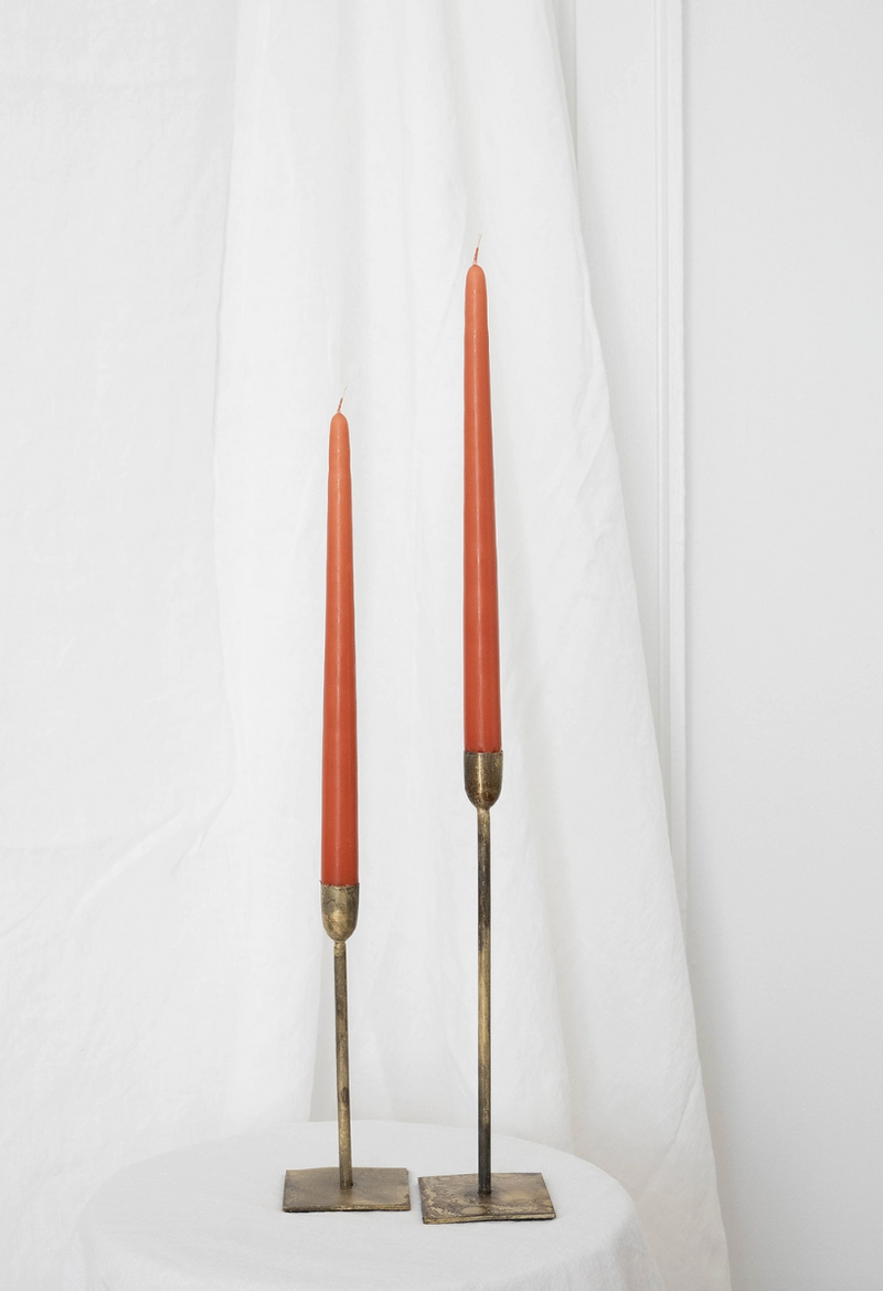SOCCO Taper Candle Pair Terracotta