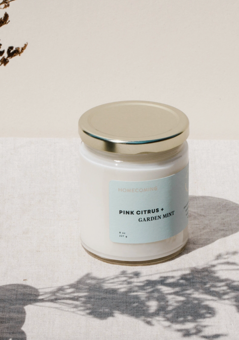 Homecoming Pink Citrus + Garden Mint Candle