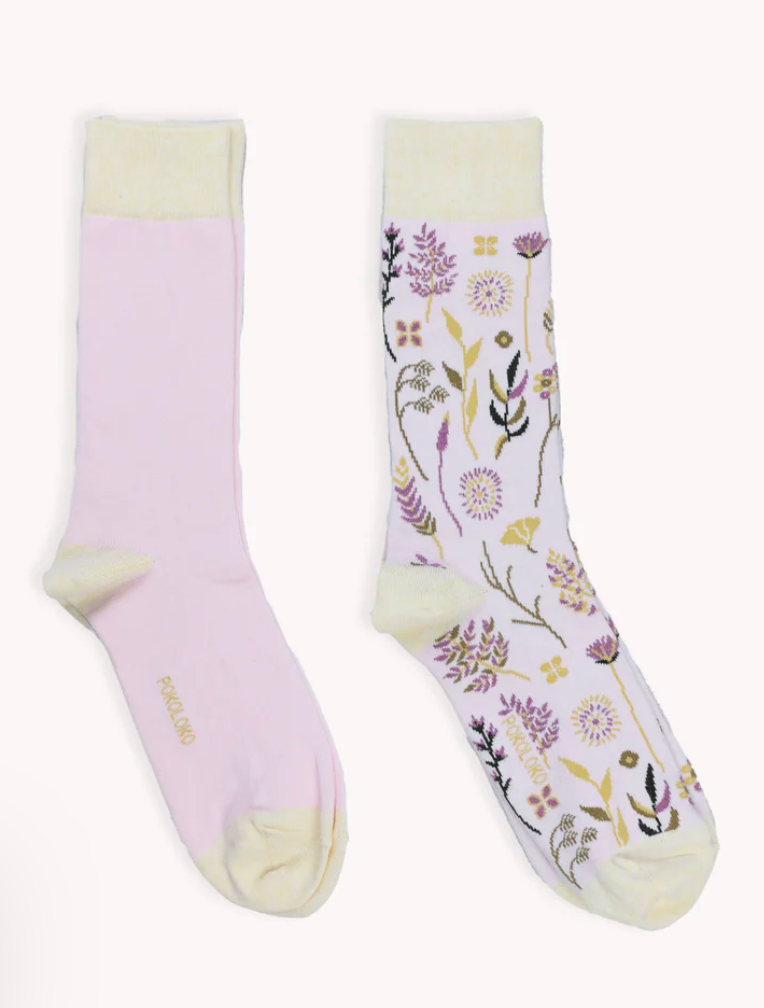 Pokoloko Pima Socks Pack Of 2 Botanical Rose