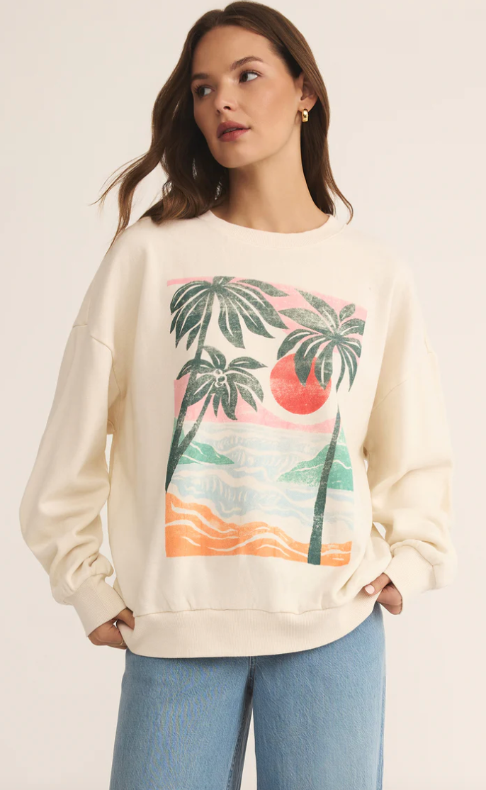 Z Supply High Tide Sunday Sweatshirt Sea Salt
