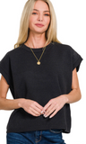 Zenana Boxy Sweater Vest Black