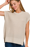Zenana Knit Sweater Vest Mocha