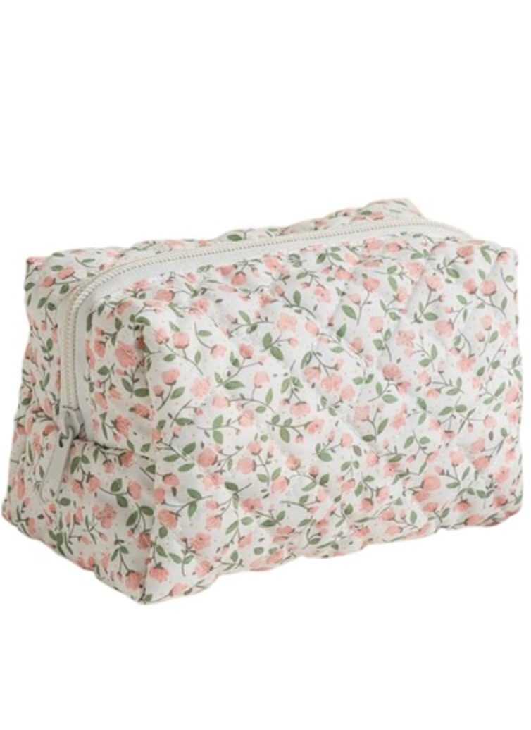 Zenana Floral Quilted Cosmetic Bag