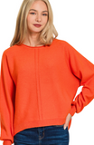 Zenana Soft Pullover In Burnt Orange