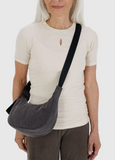 Baggu Small Denim Crescent Washed Black