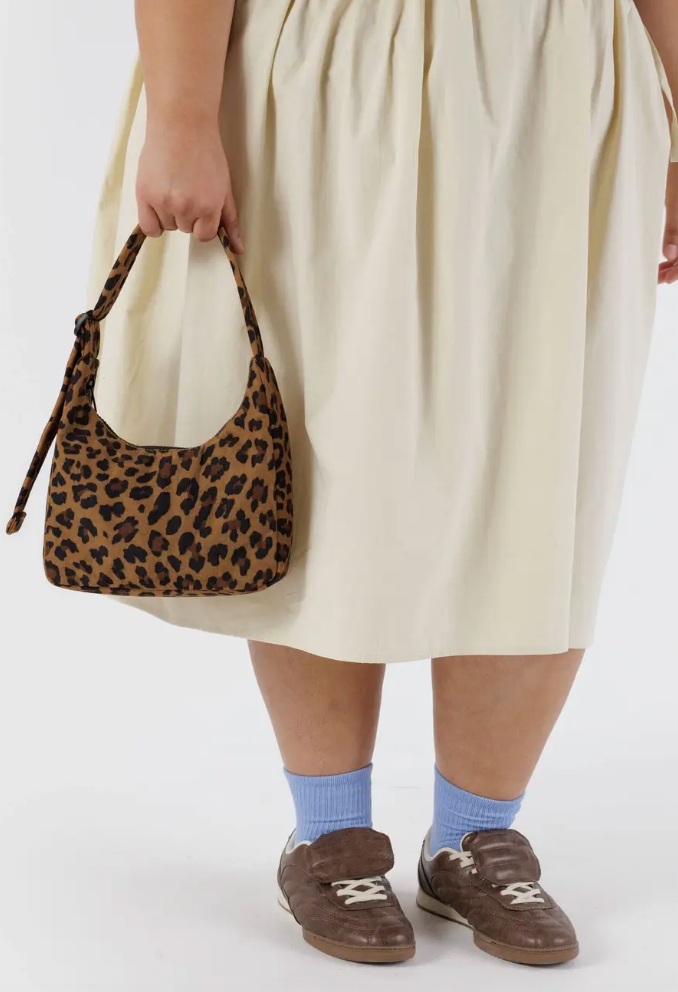Baggu Mini Nylon Shoulder Bag Leopard